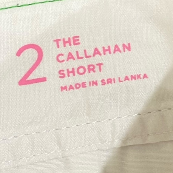 Lilly Pultizer Callahan white 100% cotton short front pockets size 2 - Picture 7 of 9